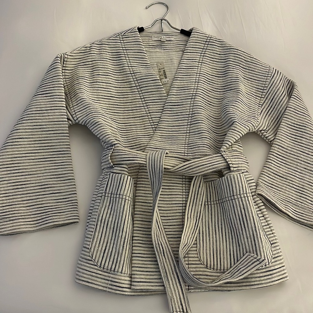 Madewell jacket. New with tags. Navy/white stripes.